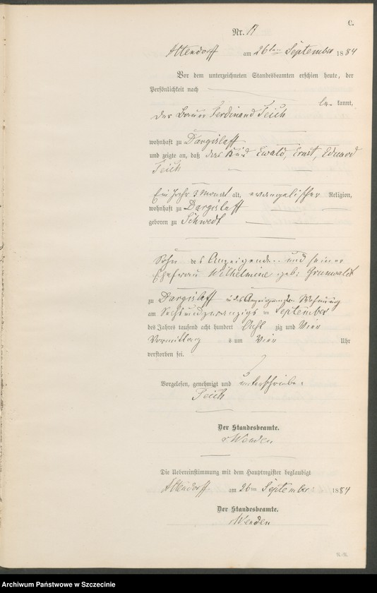 Obraz 20 z jednostki "Sterbe-Register (Neben-Register)"