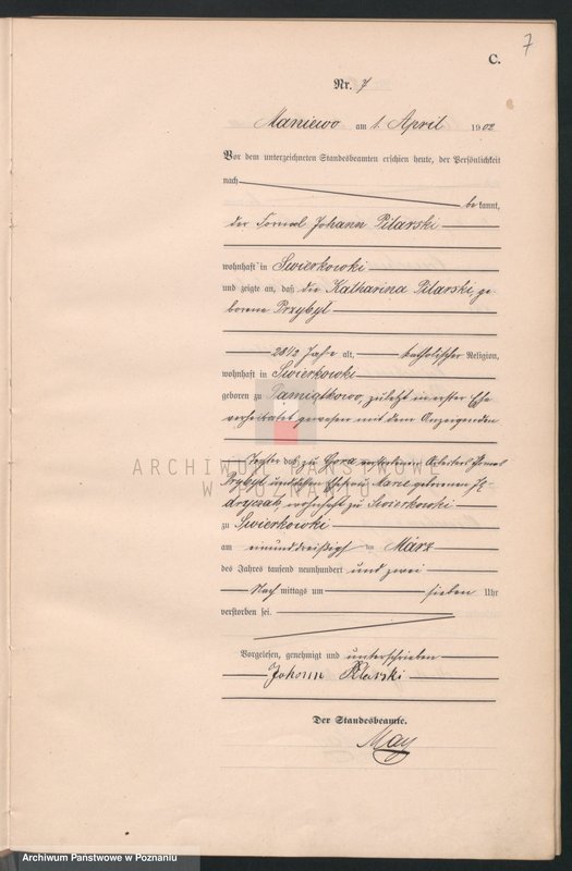Obraz 10 z jednostki "Sterbe-Haupt-Register"