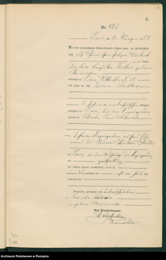 Obraz 11 z jednostki "Księga miejscowa zgonów tom II"