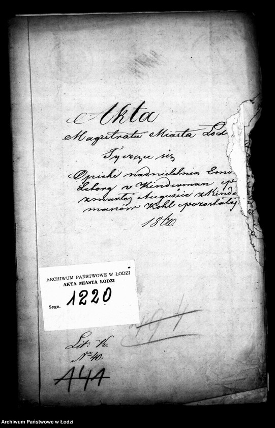 Obraz 4 z jednostki "Akta tyczące się ustanowienia opieki nad nieletnią Emilią Ingeborg po zmarłej Auguście z Kindermanów Kohl"