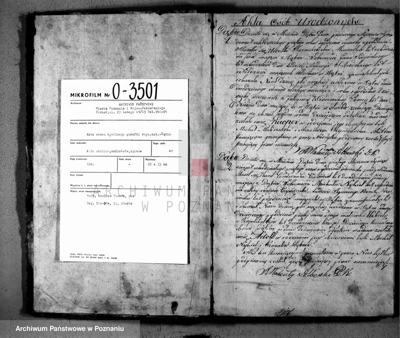 Obraz 2 z jednostki "Duplikat urodzonych, zaślubionych i zgonów"