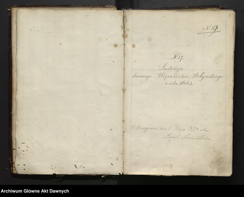 image.from.unit.number ""Lustratia Bonorum RP i Palatinatu Wołhynie (...) 1663 (...) expedita""