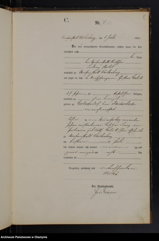 image.from.unit.number "Sterbe-Haupt-Register Nr 1 - 8"