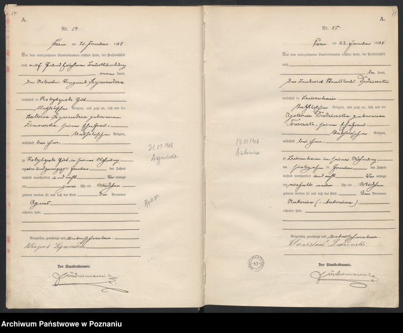 Obraz 10 z jednostki "Księga miejscowa urodzeń"