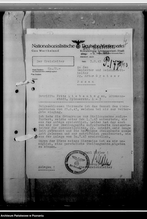 Obraz 12 z jednostki "Leibentragen, Fritz - Stadtobersekretär"