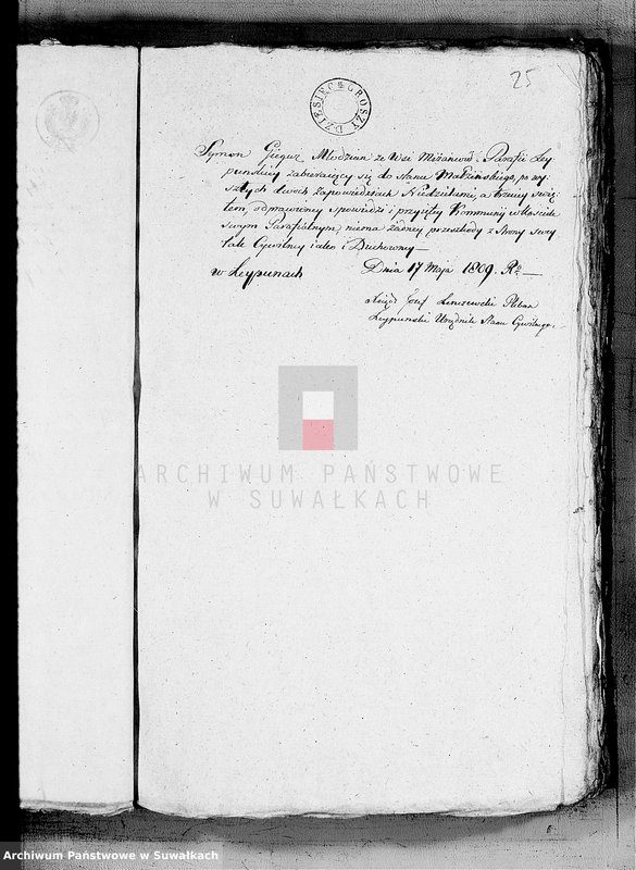 image.from.unit.number "Anexa do Ksiąg Zaślubionych Gminy Wieysieyskiej na Rok 1809"