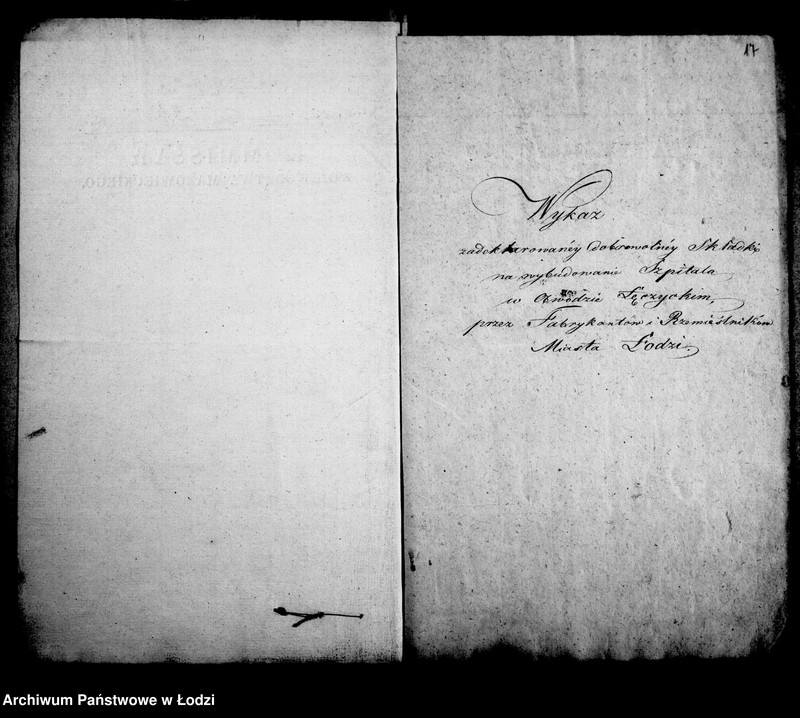 Obraz 16 z jednostki "Akta tyczące się składki dobrowolnej na wystawienie szpitala obwodowego w Łęczycy"