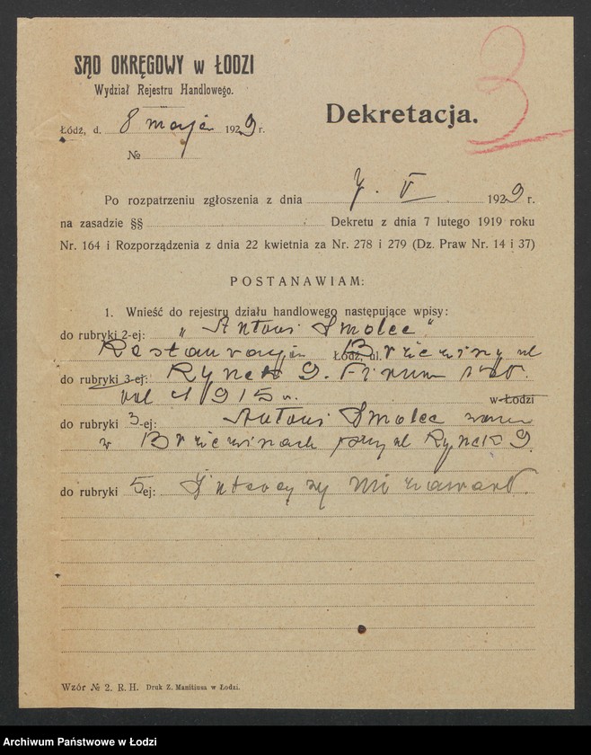 Obraz 5 z jednostki "Antoni Smolec- restauracja"