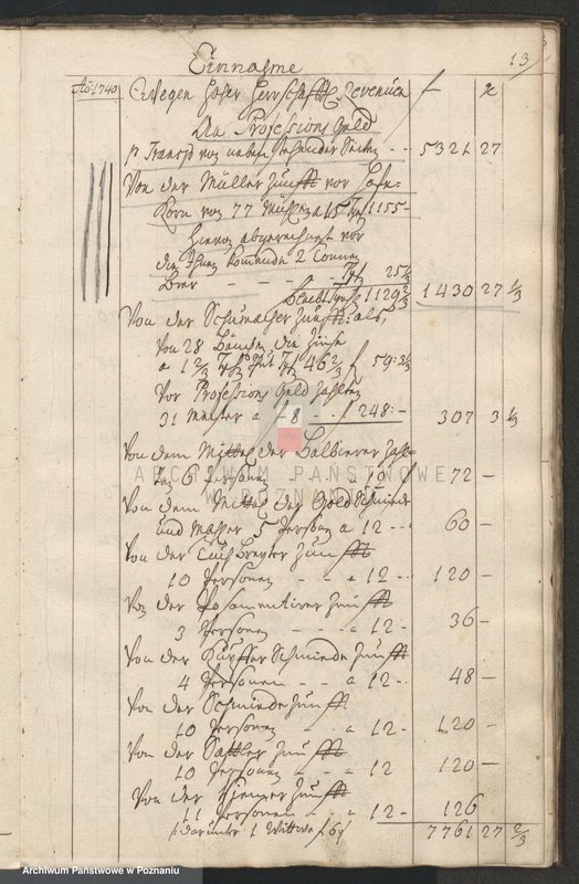 Obraz 15 z jednostki "Rechnung der Stadt Lissa; język niemiecki"