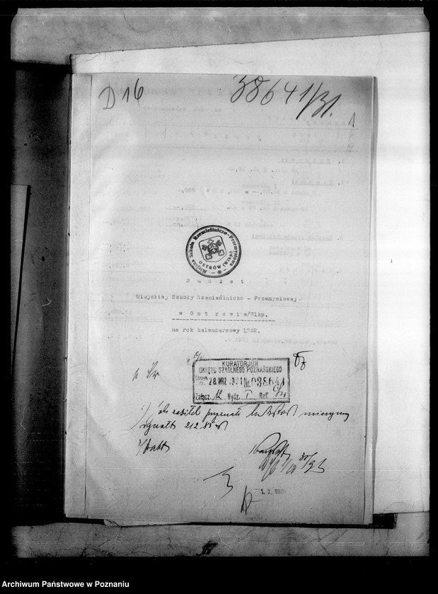 Obraz 5 z jednostki "Miejska Szkoła Rzemieślniczo-Przemysłowa- Ostrów [budżet na rok 1932]"