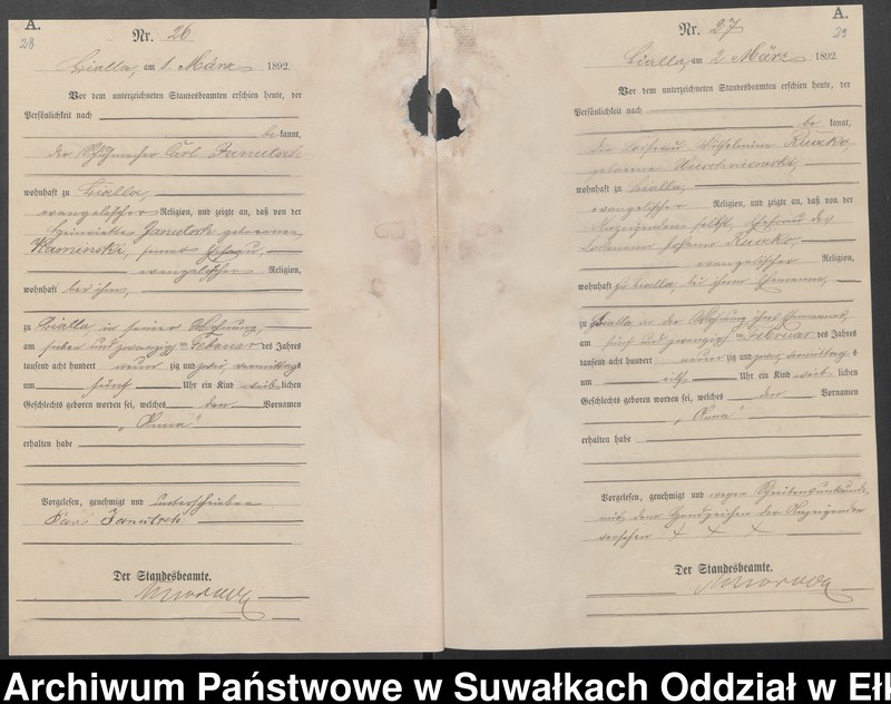 image.from.unit.number "[Geburts-Haupt-Register des Königlichen Preussischen Standes-Amtes Bialla Kreis Johannisburg]"