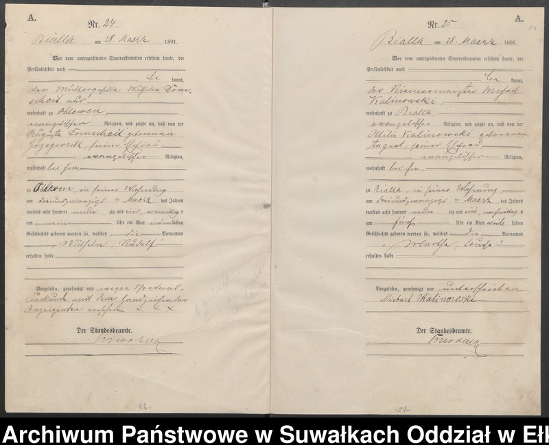 image.from.unit.number "Geburts-Haupt-Register des Königlichen Preussischen Standes-Amtes Bialla Kreis Johannisburg"