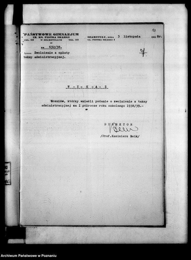 Obraz 13 z jednostki "Państwowe Liceum i Gimnazjum- Szamotuły [spis abiturientów]"