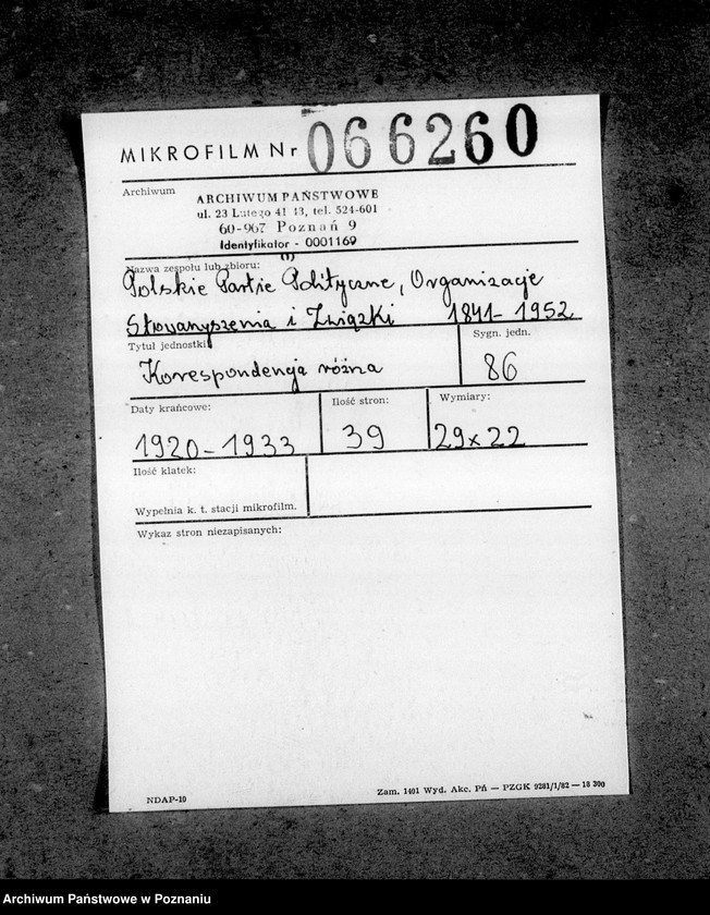 image.from.unit.number "Korespondencja różna"