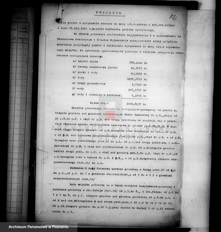 Obraz 16 z jednostki "Rejestr wyłączeń z art. 4 i 5 ustawy o wykonaniu reformy rolnej"