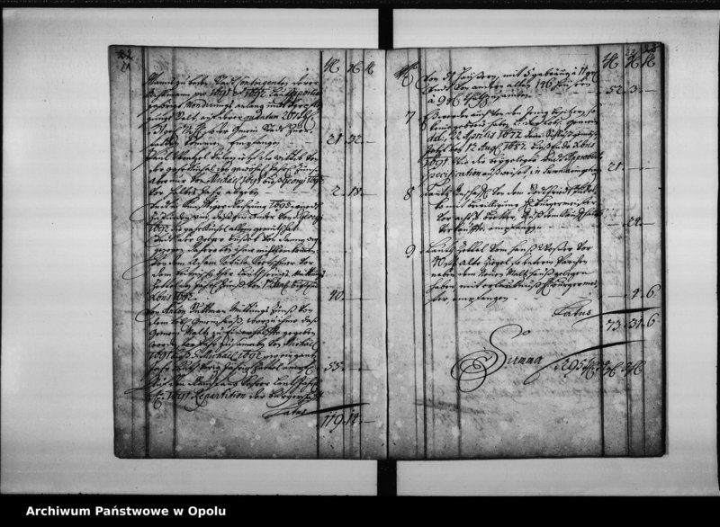 Obraz 16 z jednostki "Particular Rayttung Über Empfang undt Aussgab Geldt Bey der königlichen Stadt Oppeln vom Ersten January biess Ende Decembris Anno 1692"