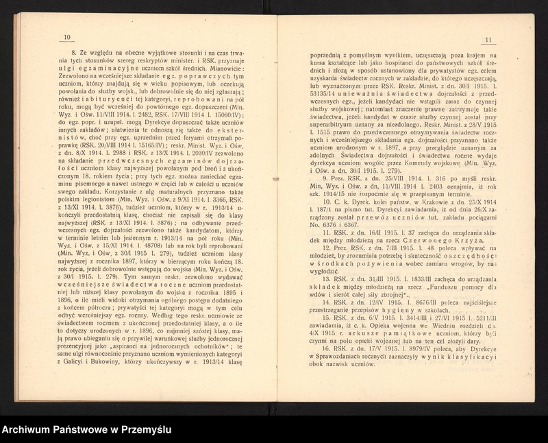 image.from.unit.number "IV Sprawozdanie kierownika Pryw[atnego] Gimnazjum Real.[nego] w Chrzanowie za rok szkolny 1914/1915"