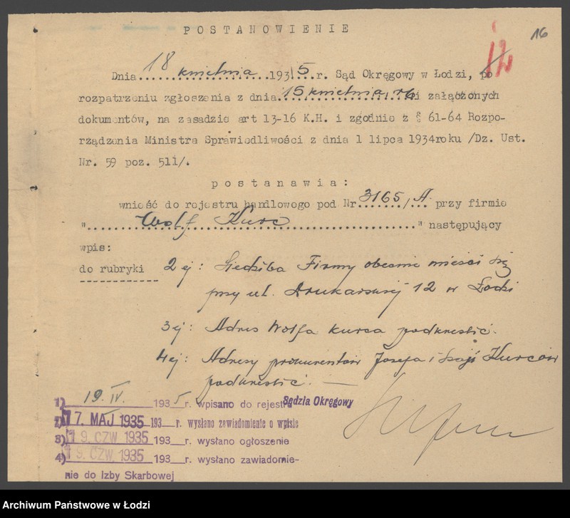 Obraz 18 z jednostki "Wolf Kurc- prowadzenie mechanicznej stolarni"