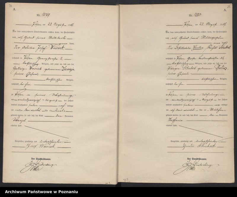 Obraz 17 z jednostki "Księga miejscowa urodzeń tom IV [Rejestr główny urodzeń]"