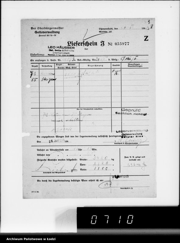 Obraz 13 z jednostki "Lebensmitteleinkauf, Aufträge, [Lieferscheinen und Rechnungen] 20721-20780"