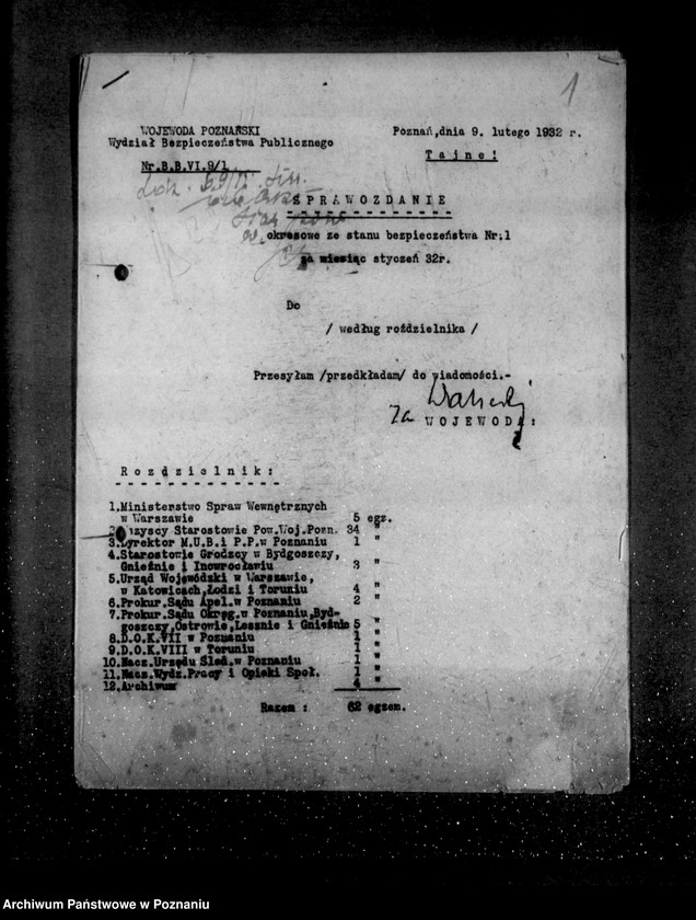 Obraz 5 z jednostki "Sprawozdania okresowe ze stanu bezpieczeństwa za miesiące styczeń-czerwiec 1932 r. /nr 1-6/"