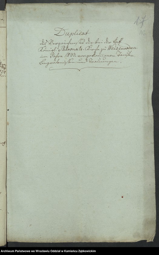 image.from.unit.number "Amtsgericht Schweidnitz Duplicate der Kirchenbücher der katholische Kirche zu Weizenrodau"