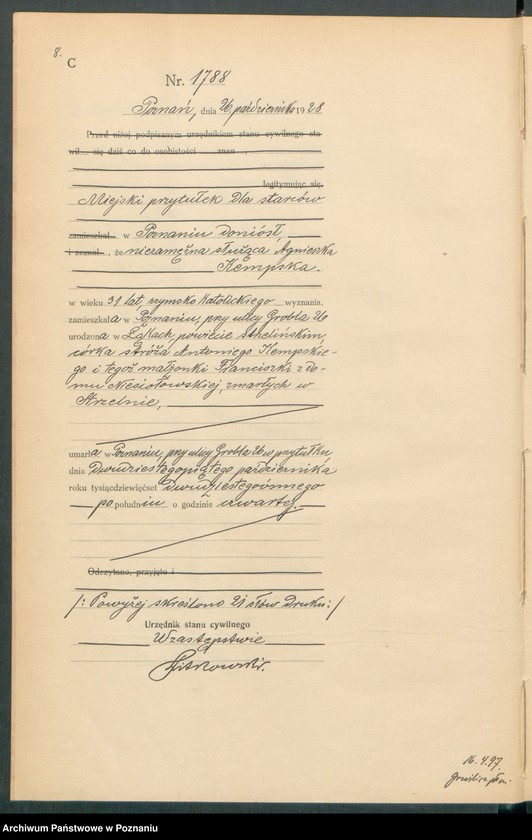 Obraz 10 z jednostki "Księga miejscowa zgonów tom IV [Rejestr główny zgonów]"