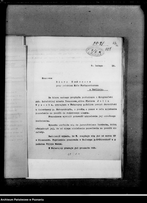 image.from.unit.number "Biuro Społecznego Koła Polskiego w Berlinie - korespondencja oraz sprawozdania z działalności"
