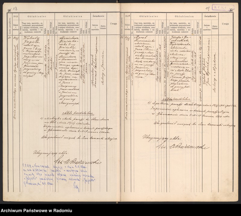 image.from.unit.number "[Duplikat Tom I Księga zaślubionych parafii Głowaczów za 1916 r.]"
