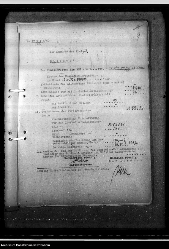 Obraz 14 z jednostki "Umsiedlerkreisfürsorge - Monat August"