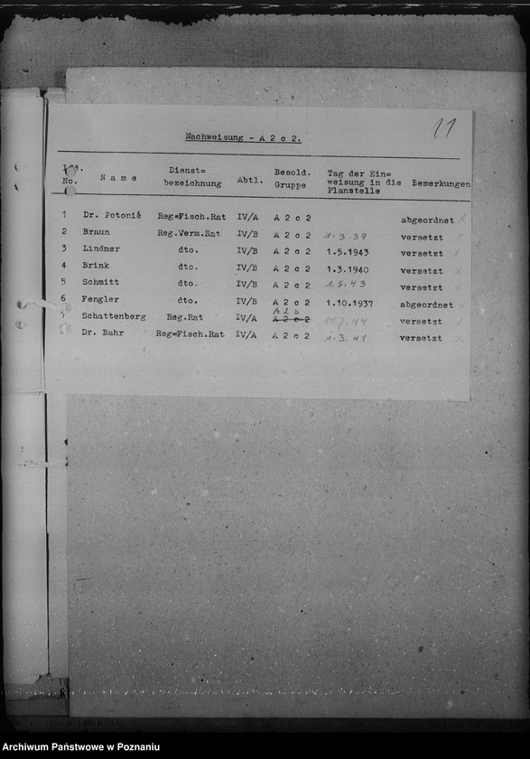 Obraz 15 z jednostki "Dienstaltersliste der Beamten des höheren Dienstes"