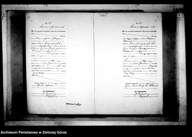 Obraz 10 z jednostki "[Księga akt urodzenia rok 1900-Żary miasto]"