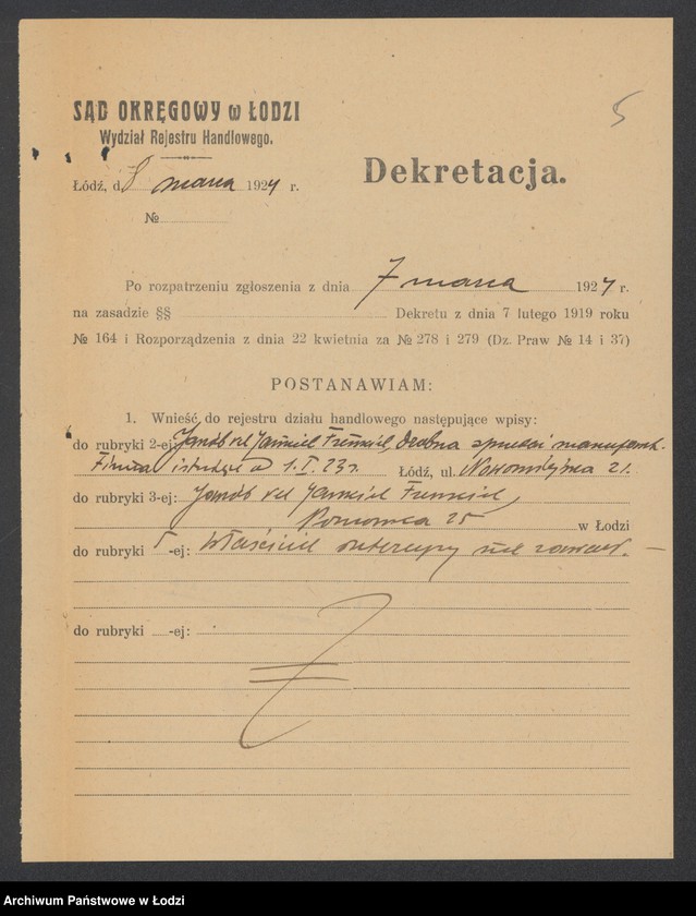 Obraz 7 z jednostki "Jankiel Frenkiel- sprzedaż manufaktury"