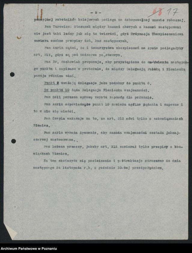 Obraz 19 z jednostki "[Rokowania polsko-niemieckie w sprawach ubezpieczeń społecznych]"