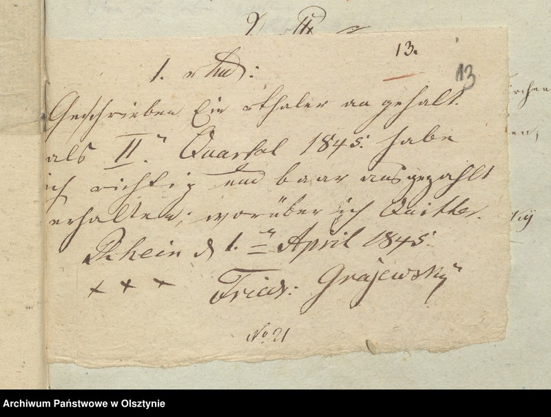 image.from.unit.number "Beläge zur Jahres Rechnung der Kirche zu Rhein für das Jahr 1845"