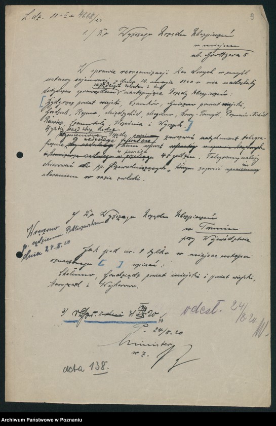 Obraz 11 z jednostki "[Korespondencja z Wyższym Urzędem Ubezpieczeń w Poznaniu, sprawozdania z działalności urzędów ubezpieczeń]"