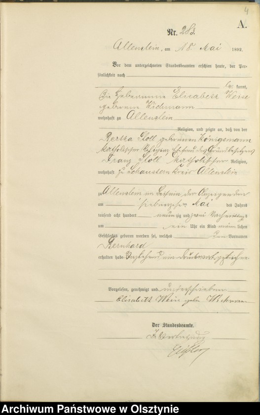 image.from.unit.number "Geburts-Haupt-Register Tom II,Nr 281 - 560"