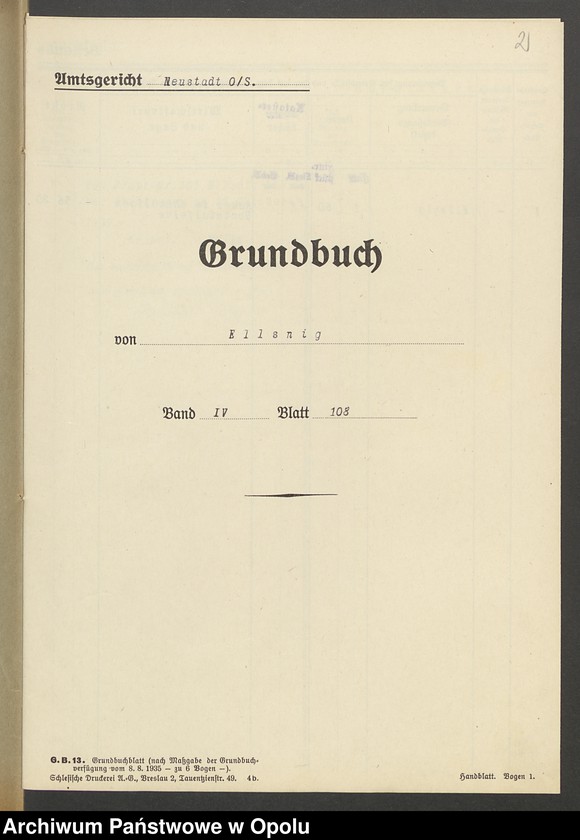 Obraz 4 z jednostki "Grundakten für Band IV Blatt 108 des Grundbuchs von Ellsnig Luise Reimann"