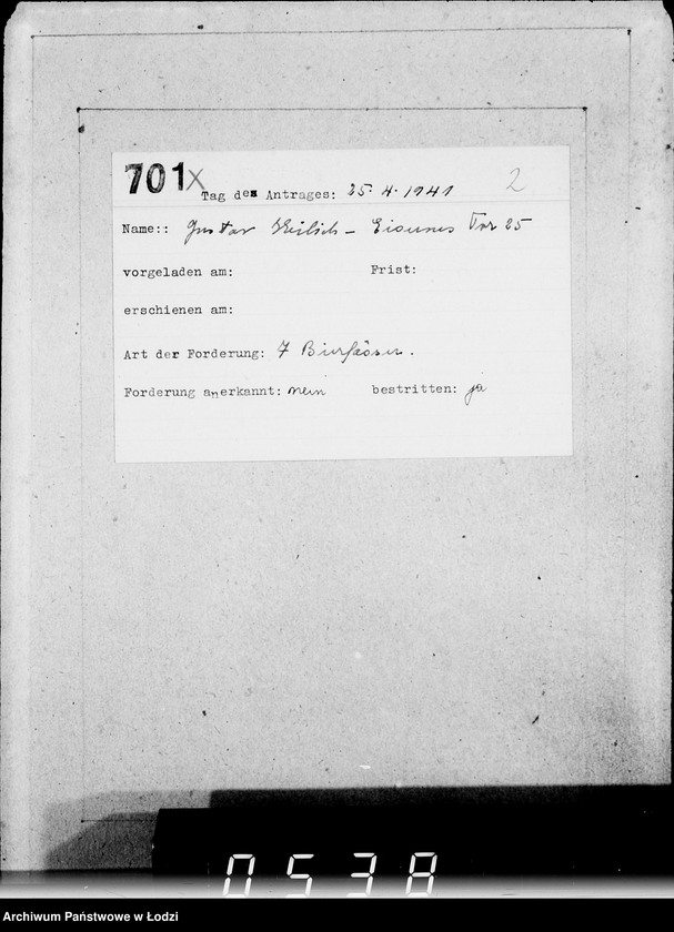 Obraz 6 z jednostki "[Ewidencja wniosków]"