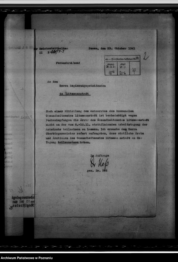 Obraz 7 z jednostki "Amtsarzttagung 8 - 10.11.1941 in Posen. Arbeitsübersicht der Gesundheitsämter"