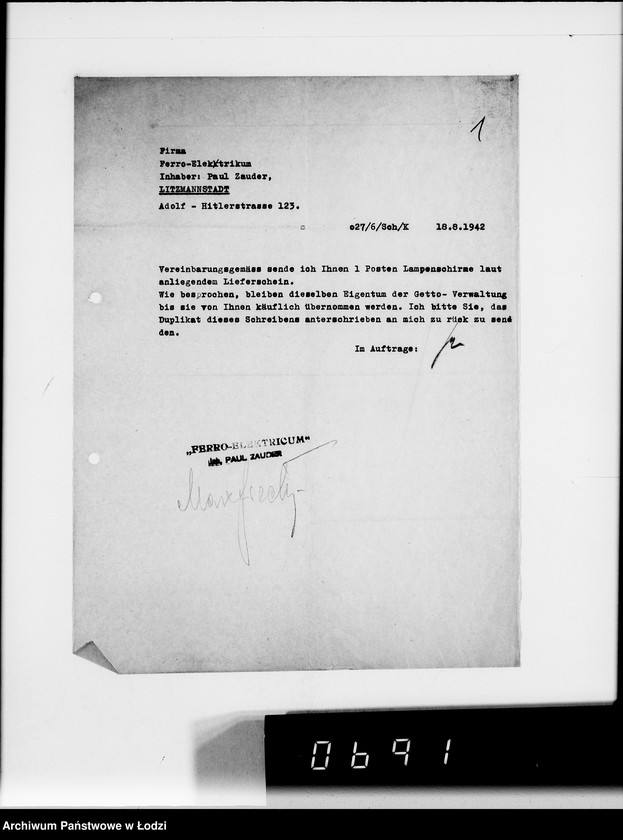 Obraz 5 z jednostki "Lampenschirme. [Dostawa dla firmy Ferro-Elektrikum]"