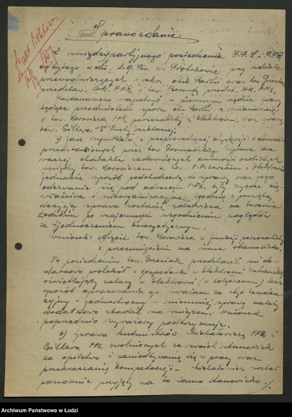 Obraz 13 z jednostki "Zażalenia, interwencje [członków PPS kierowane do WK]"