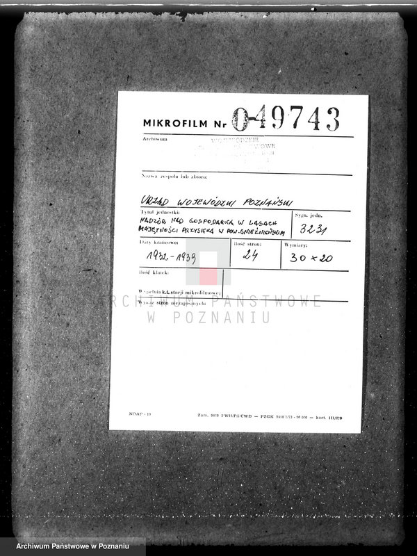 Obraz 2 z jednostki "Nadzór nad gospodarką w lasach majętności Przysieka powiecie gnieźnieńskim"