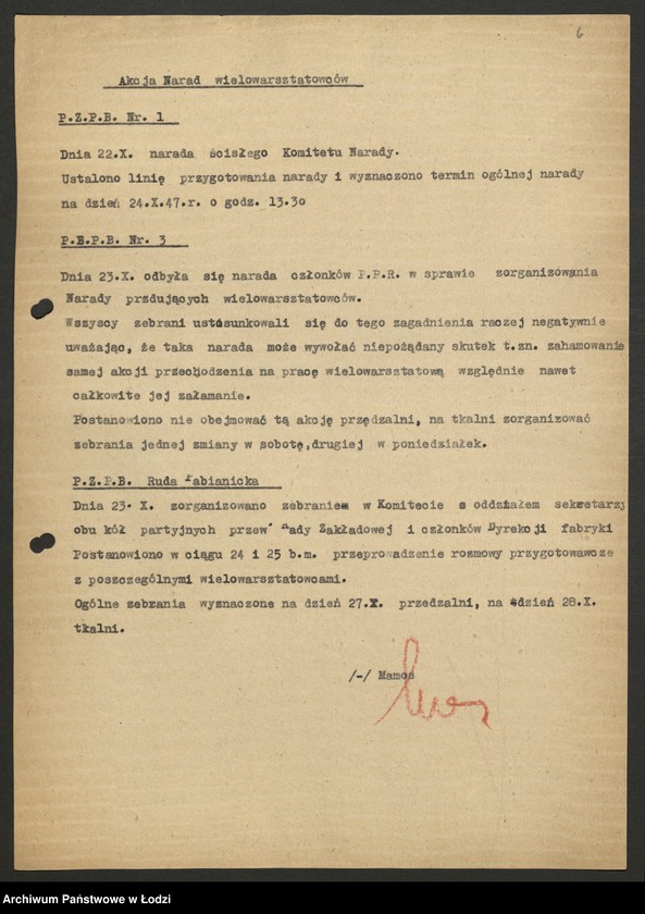 Obraz 7 z jednostki "Współzawodnictwo pracy; protokoły i sprawozdania zakładów przemysłu wełnianego"