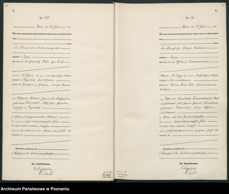 Obraz 19 z jednostki "Księga miejscowa zgonów tom II [Rejestr główny zgonów]"