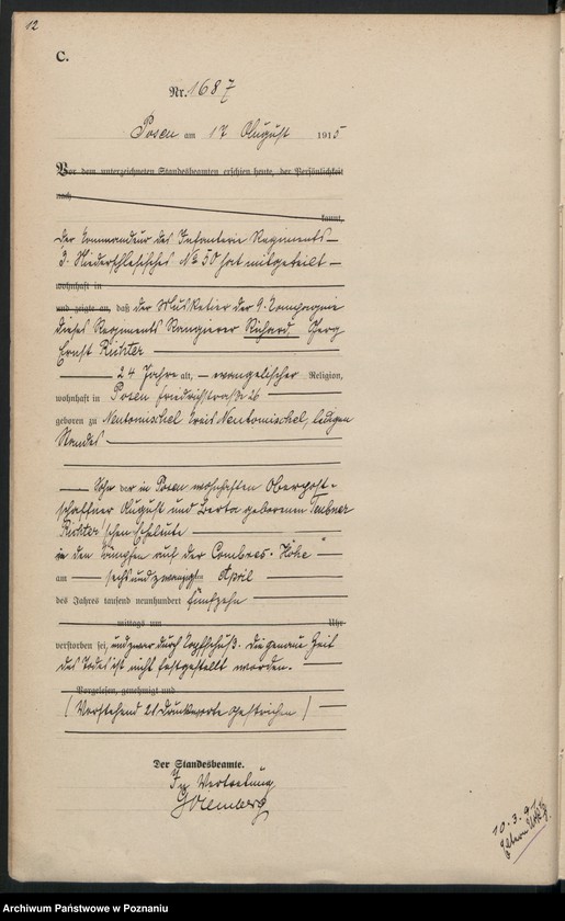 Obraz 14 z jednostki "Księga miejscowa zgonów tom IV [Rejestr główny zgonów]"