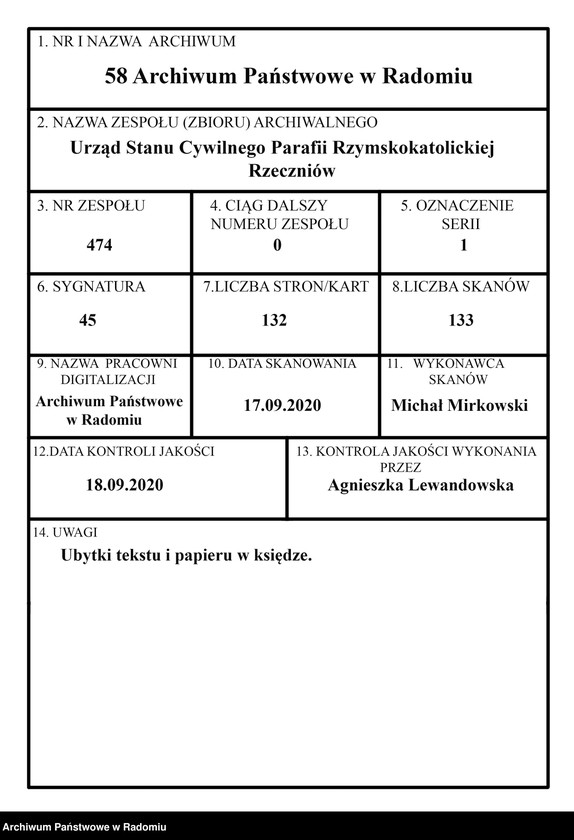image.from.unit.number "[Duplikat akt urodzonych, zaślubionych i zmarłych parafii Rzeczniów za 1918 r.]"