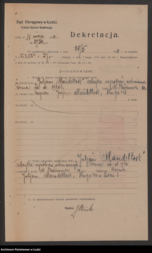 Obraz 5 z jednostki "Juljan Mandeltorf – fabryka wyrobów wełnianych"