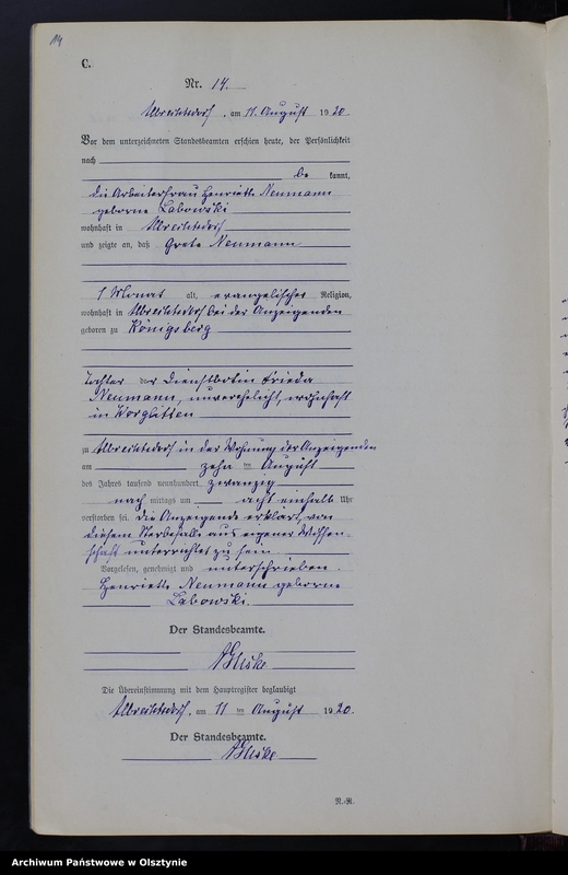 image.from.unit.number "Sterbe-Neben-Register Nr 1 - 20 [ Księga zgonów - wtóropis ]"