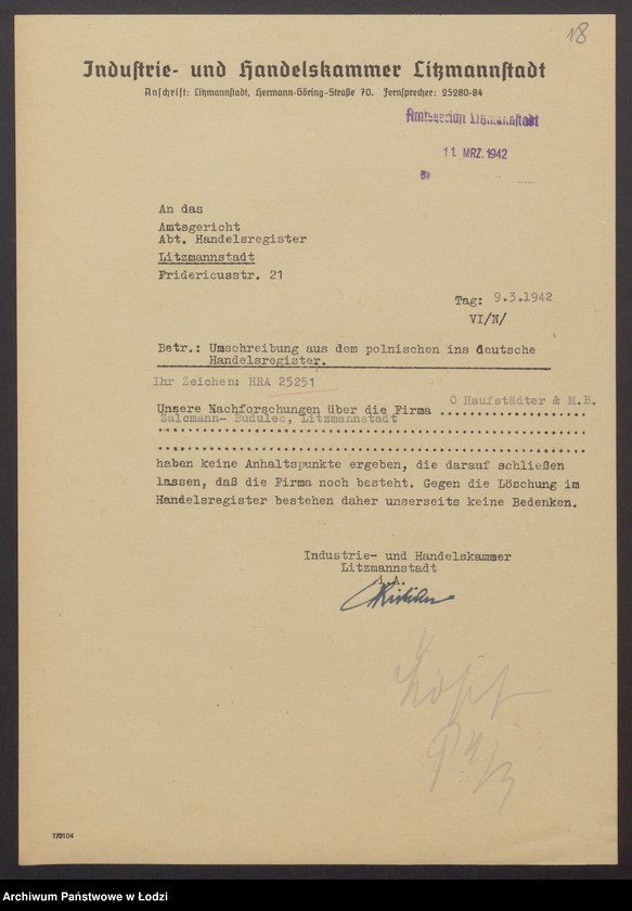 Obraz 20 z jednostki "Osiarz Haufstädter, Moszek Beniamin Zalcman- sprzedaż drzewa budulcowego i stolarskiego"